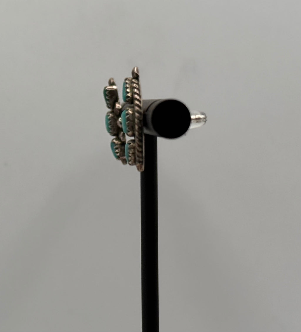 Vintage 925 Sterling Silver Turquoise Southwestern Stud Earrings