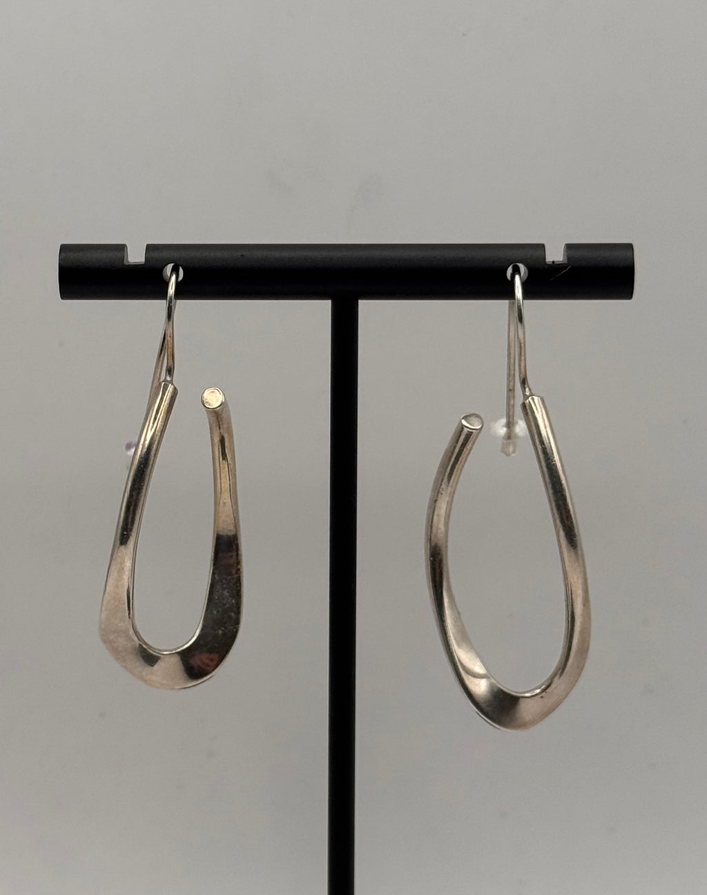 Vintage 925 Sterling Silver Modern Teardrop Dangle Earrings