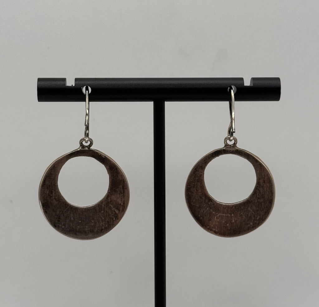 Vintage Hopi Sterling Silver Overlay Dangle Earrings 925 Geometric