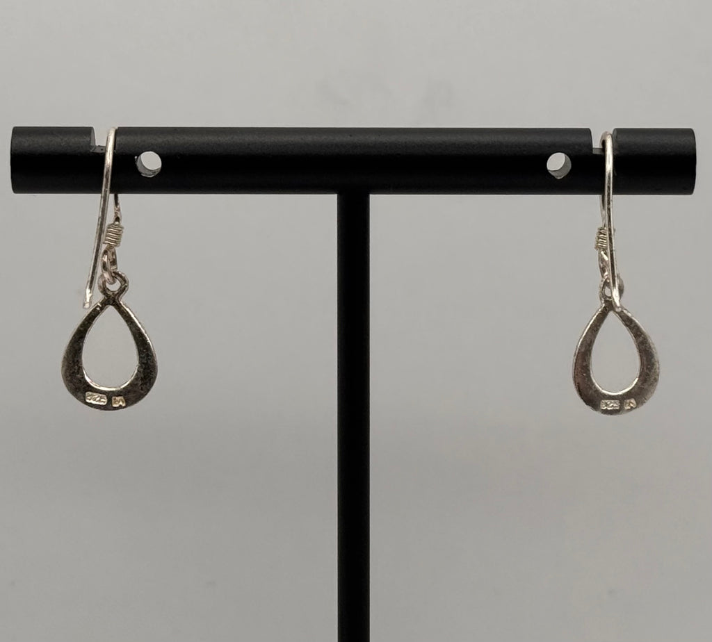925 Sterling Silver Teardrop Dangle Earrings Minimalist Open Drop