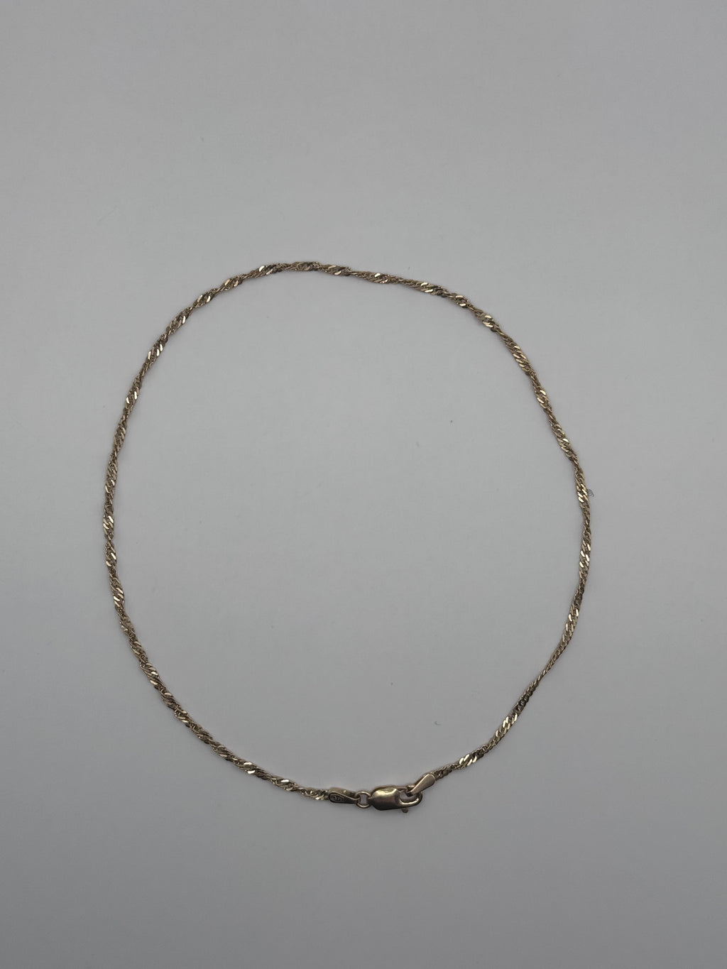 14K Yellow Gold Twisted Rope Chain Bracelet 1.39g Lobster Clasp Fine Jewelry