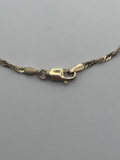 14K Yellow Gold Twisted Rope Chain Bracelet 1.39g Lobster Clasp Fine Jewelry