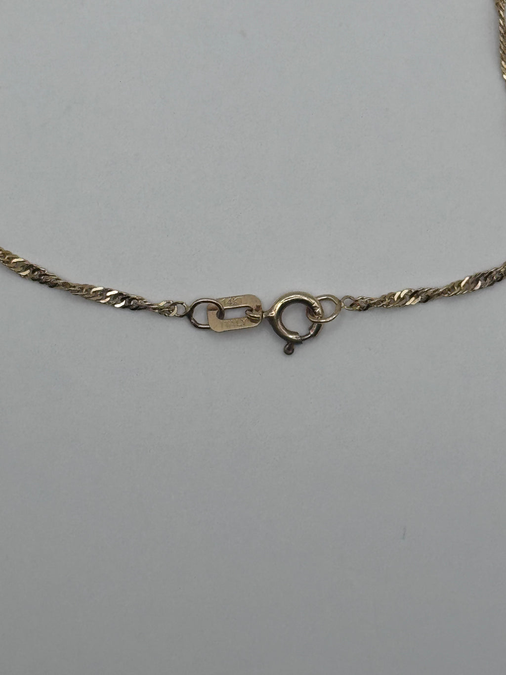 14K Yellow Gold Heart Station Bracelet 0.94g Delicate Dainty Fine Jewelry