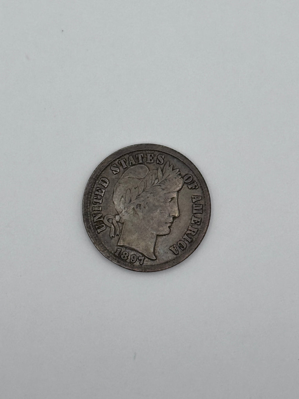 1897 Barber Dime 90% Silver 10C Philadelphia Mint U.S. Coin