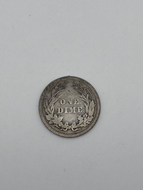 1895 Barber Dime 90% Silver 10C Philadelphia Mint U.S. Coin