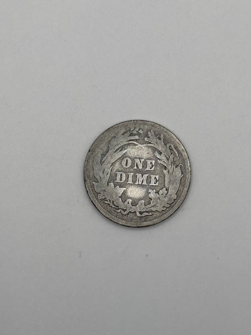 1893 Barber Dime 90% Silver 10C Philadelphia Mint U.S. Coin