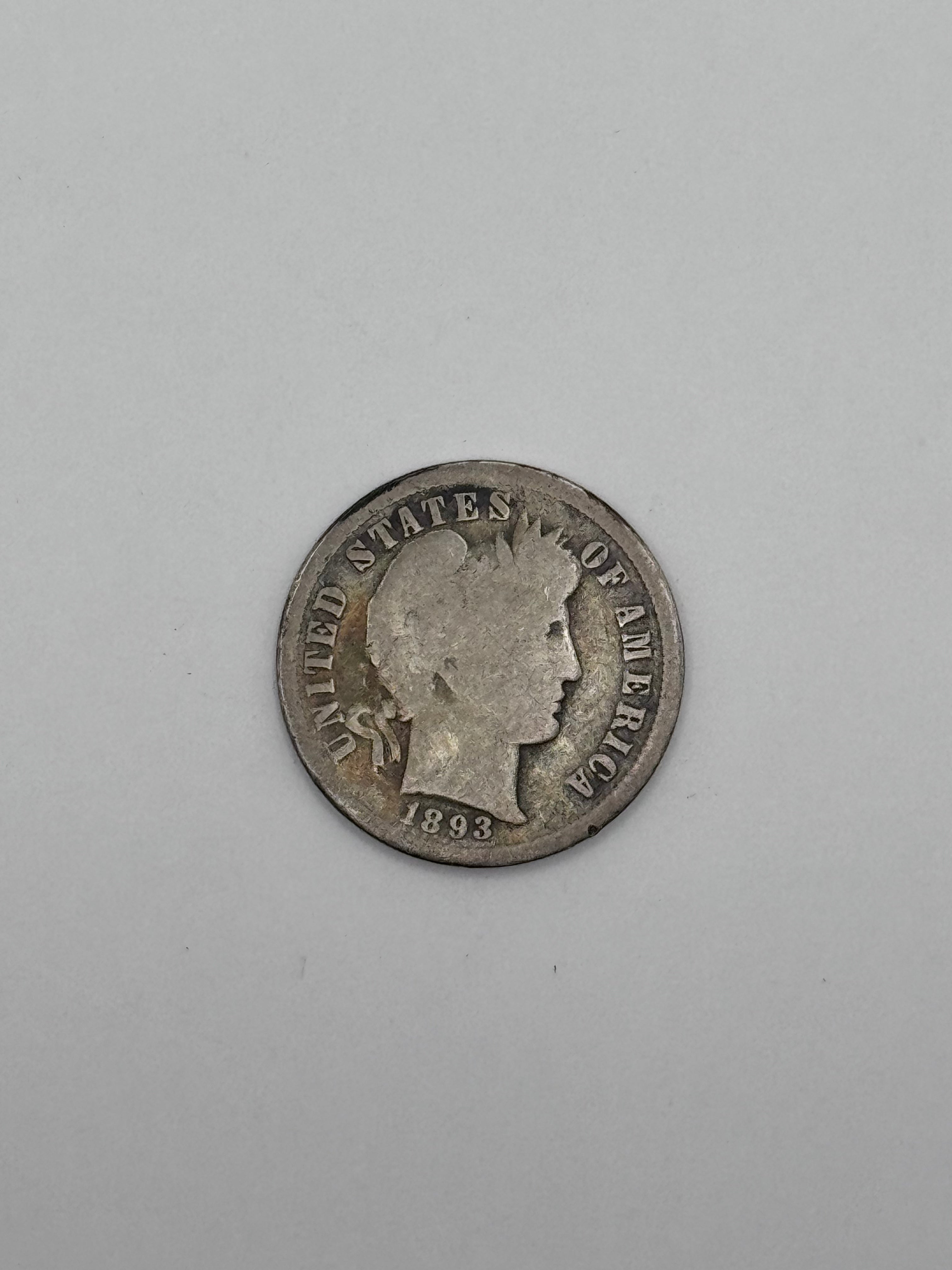 1893-S Barber Dime 90% Silver 10C San Francisco Mint U.S. Coin