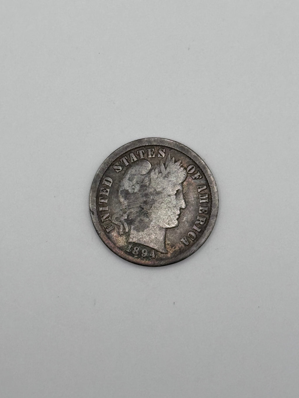 1894 Barber Dime 90% Silver 10C Philadelphia Mint U.S. Coin