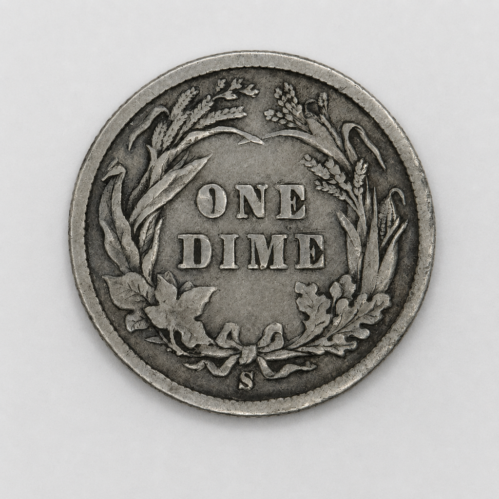 1898-S Barber Silver Dime 10C San Francisco Mint U.S. 90% Silver Coin