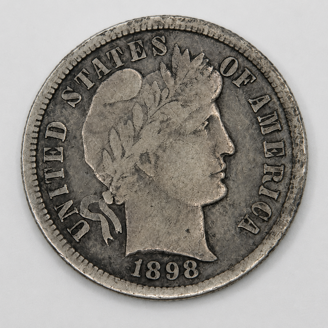1898-S Barber Silver Dime 10C San Francisco Mint U.S. 90% Silver Coin