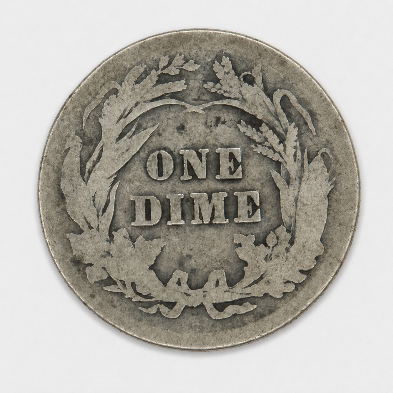 1906 Barber Silver Dime 10C U.S. 90% Silver Coin – Mint Mark Worn Off