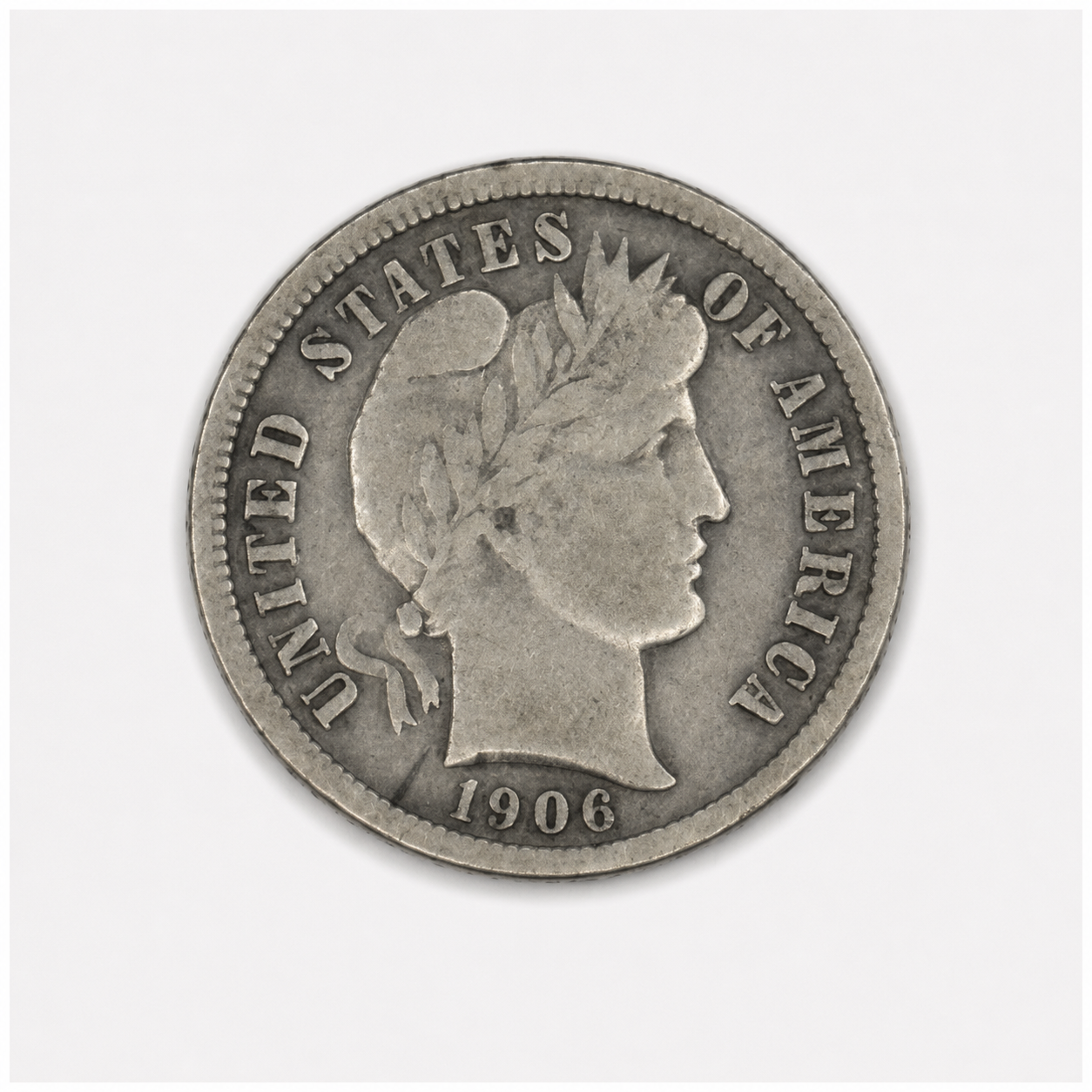 1906-S Barber Silver Dime 10C San Francisco Mint U.S. 90% Silver Coin