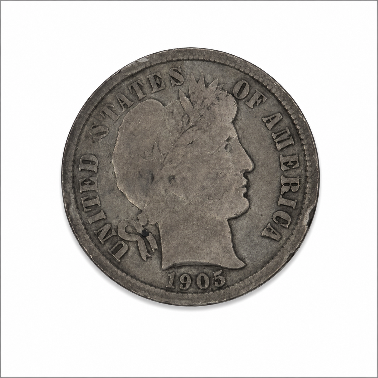 1905-O Barber Silver Dime - New Orleans Mint - U.S. 90% Silver 10C Coin