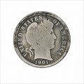 1901-O Barber Silver Dime - New Orleans Mint - U.S. 90% Silver 10C Coin