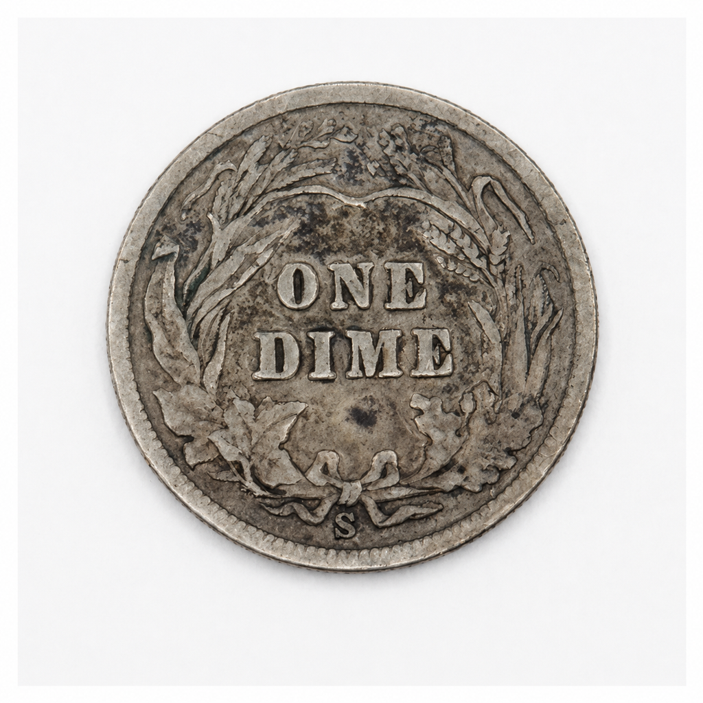 1902-S Barber Silver Dime - San Francisco Mint - U.S. 90% Silver 10C Coin