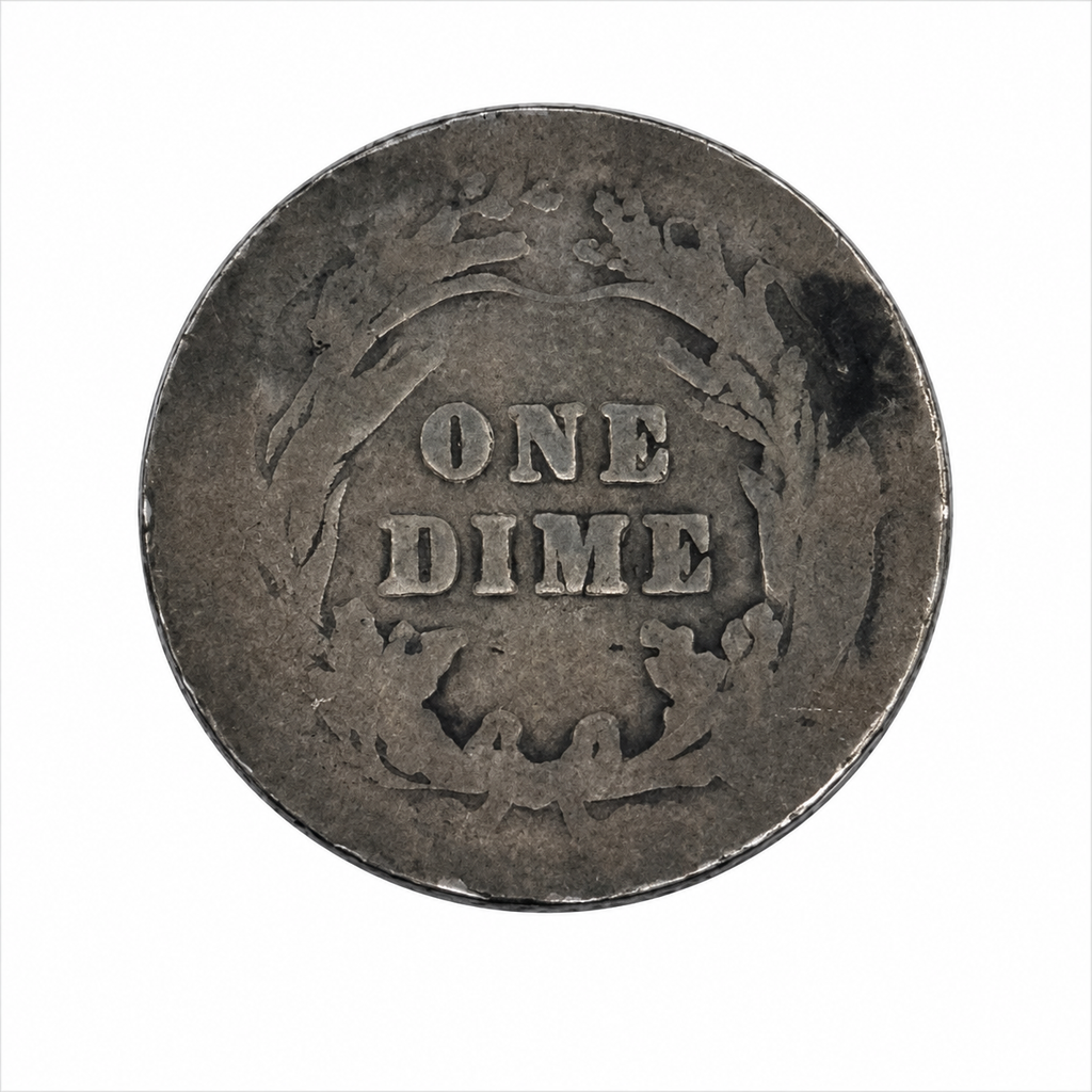 1904 Barber Silver Dime - Mint Mark Unknown - U.S. 90% Silver 10C Coin