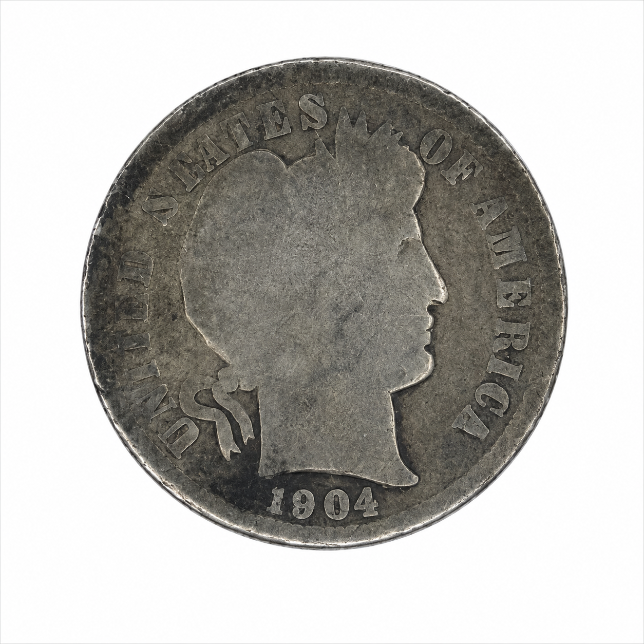 1904 Barber Silver Dime - Mint Mark Unknown - U.S. 90% Silver 10C Coin