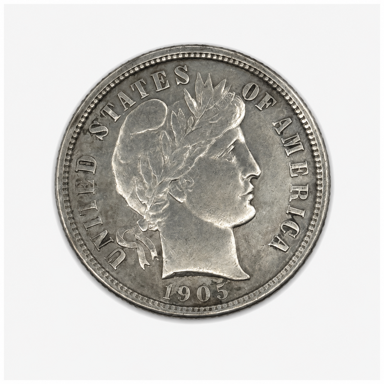 1905-S Barber Silver Dime - San Francisco Mint  - U.S. 90% Silver 10C Coin