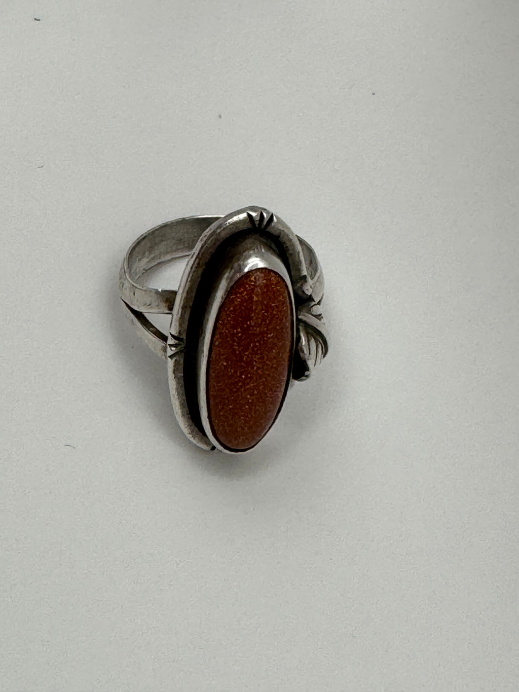 Goldstone Sterling Silver 925 Navajo Ring Size 7