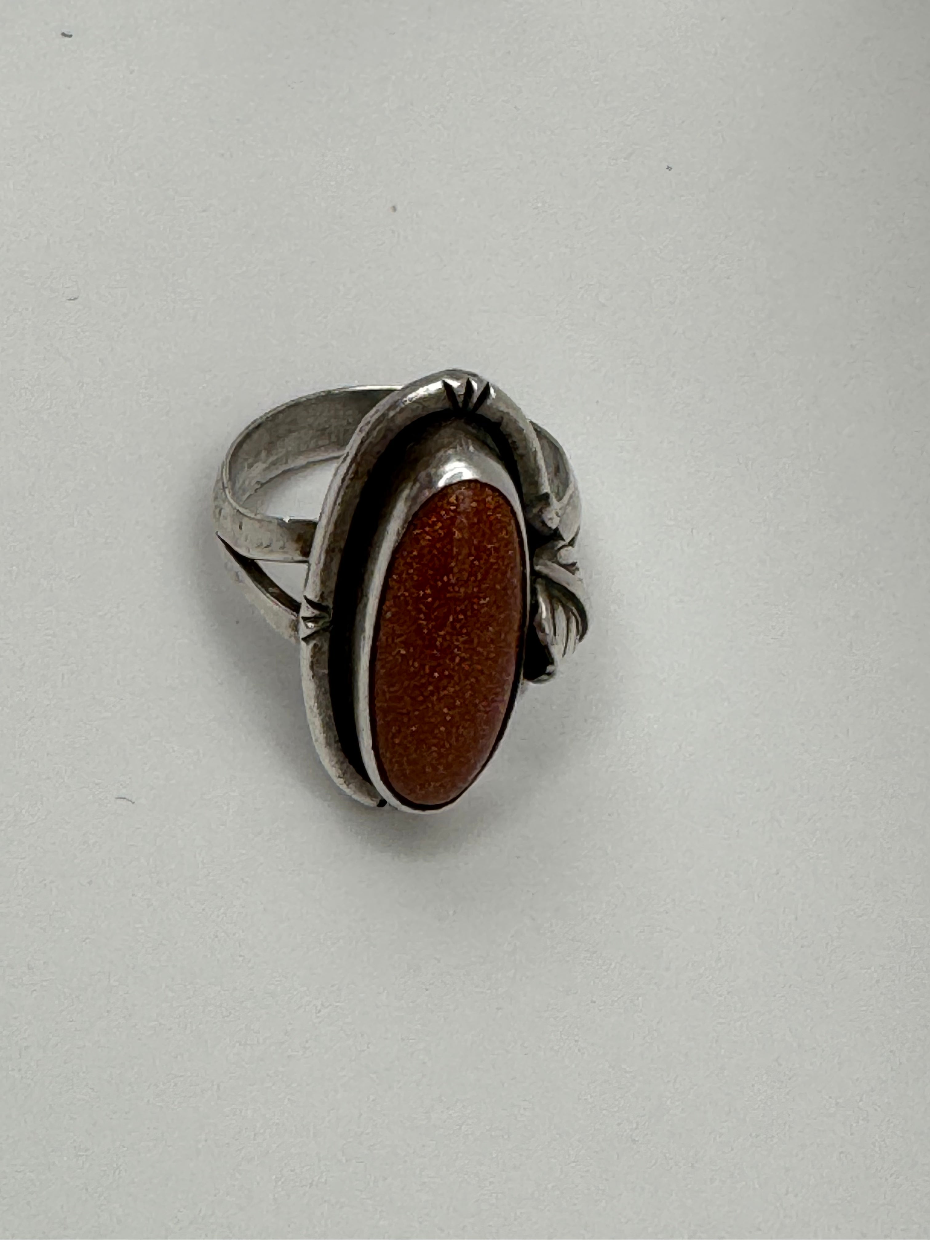 Goldstone Sterling Silver 925 Navajo Ring Size 7