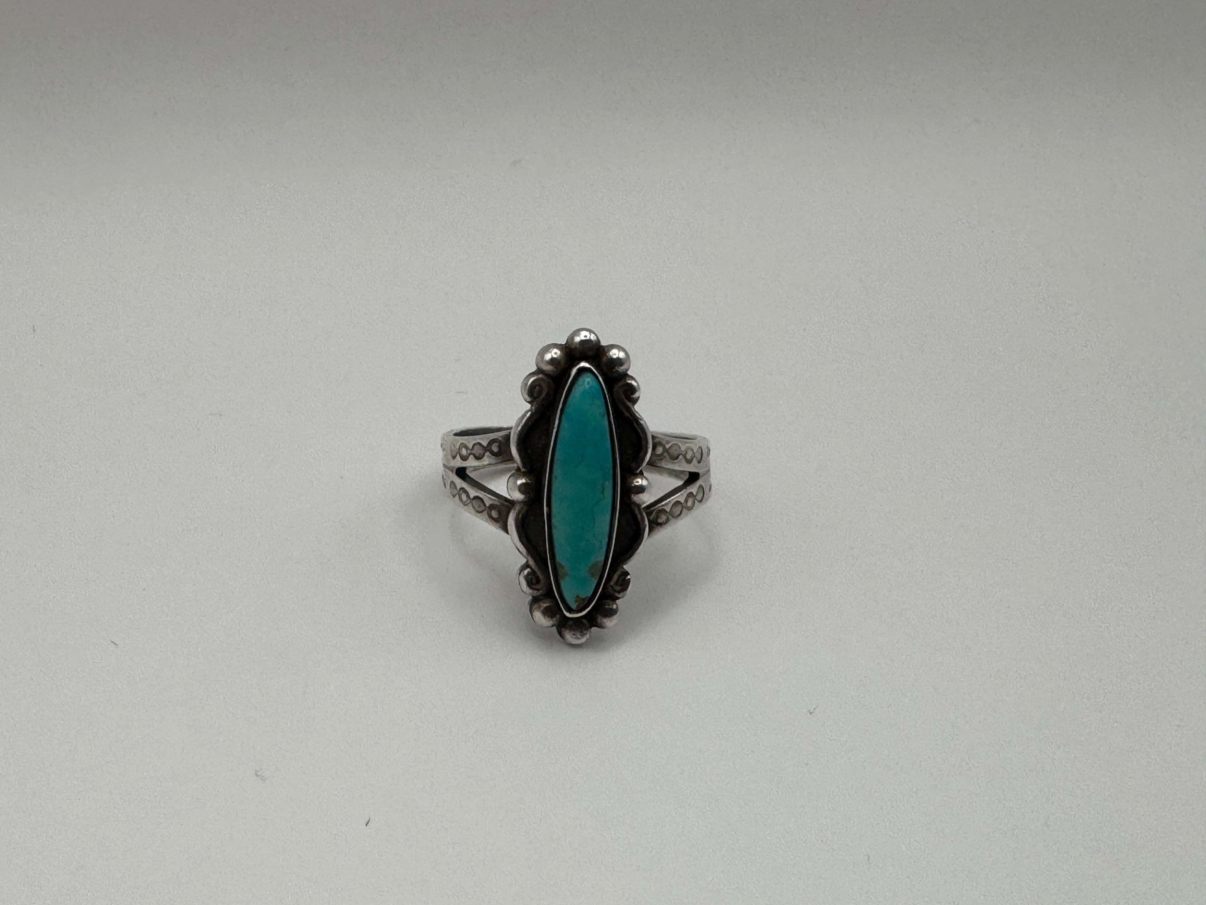 925 Sterling Silver Turquoise Ring Southwest Native Style