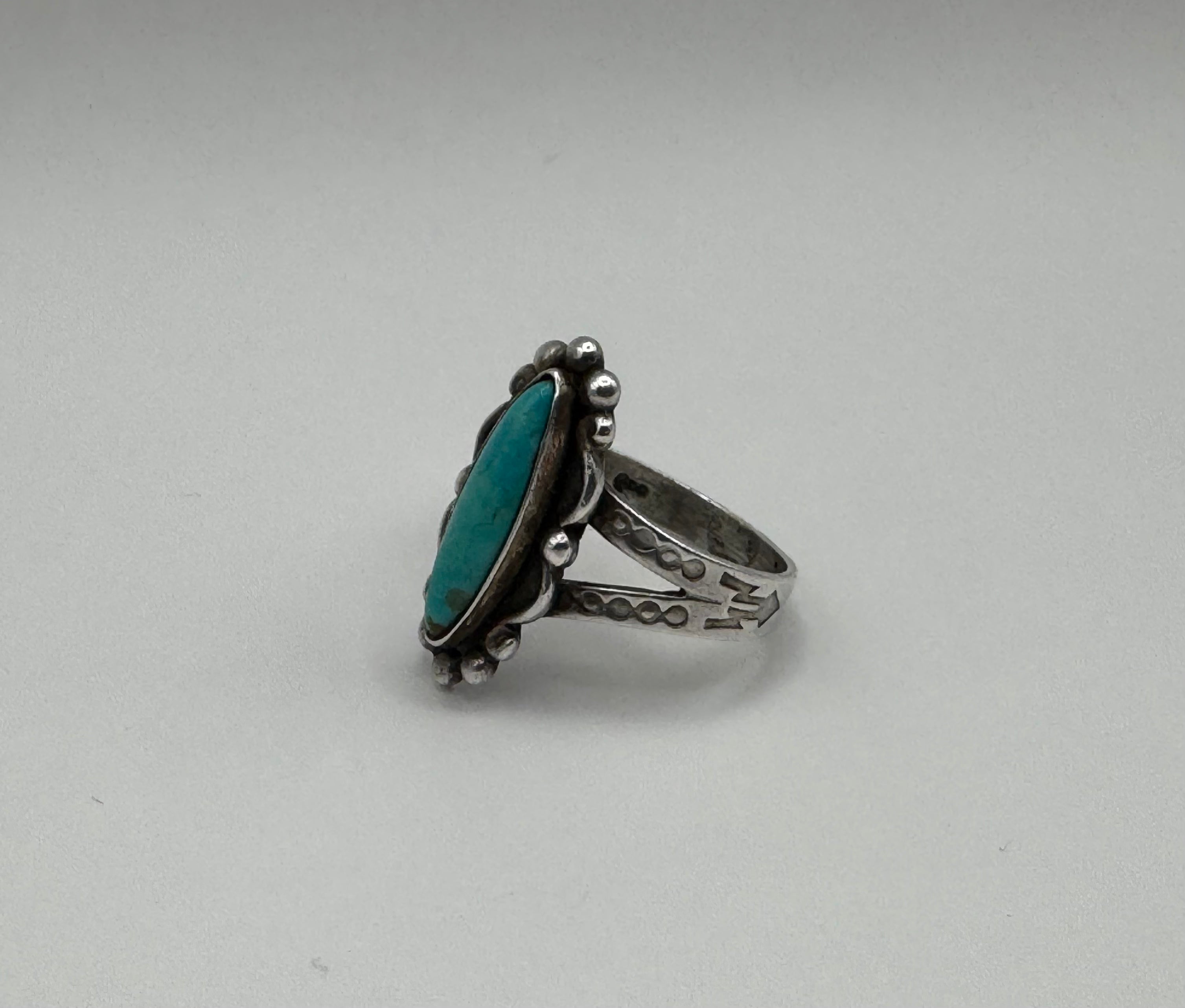 925 Sterling Silver Turquoise Ring Southwest Native Style