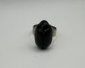 925 Sterling Silver Carved Onyx Scarab Beetle Ring