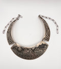 Vintage Native American Hopi 925 Sterling Silver Bib Choker Collar Necklace Pueblo Scene