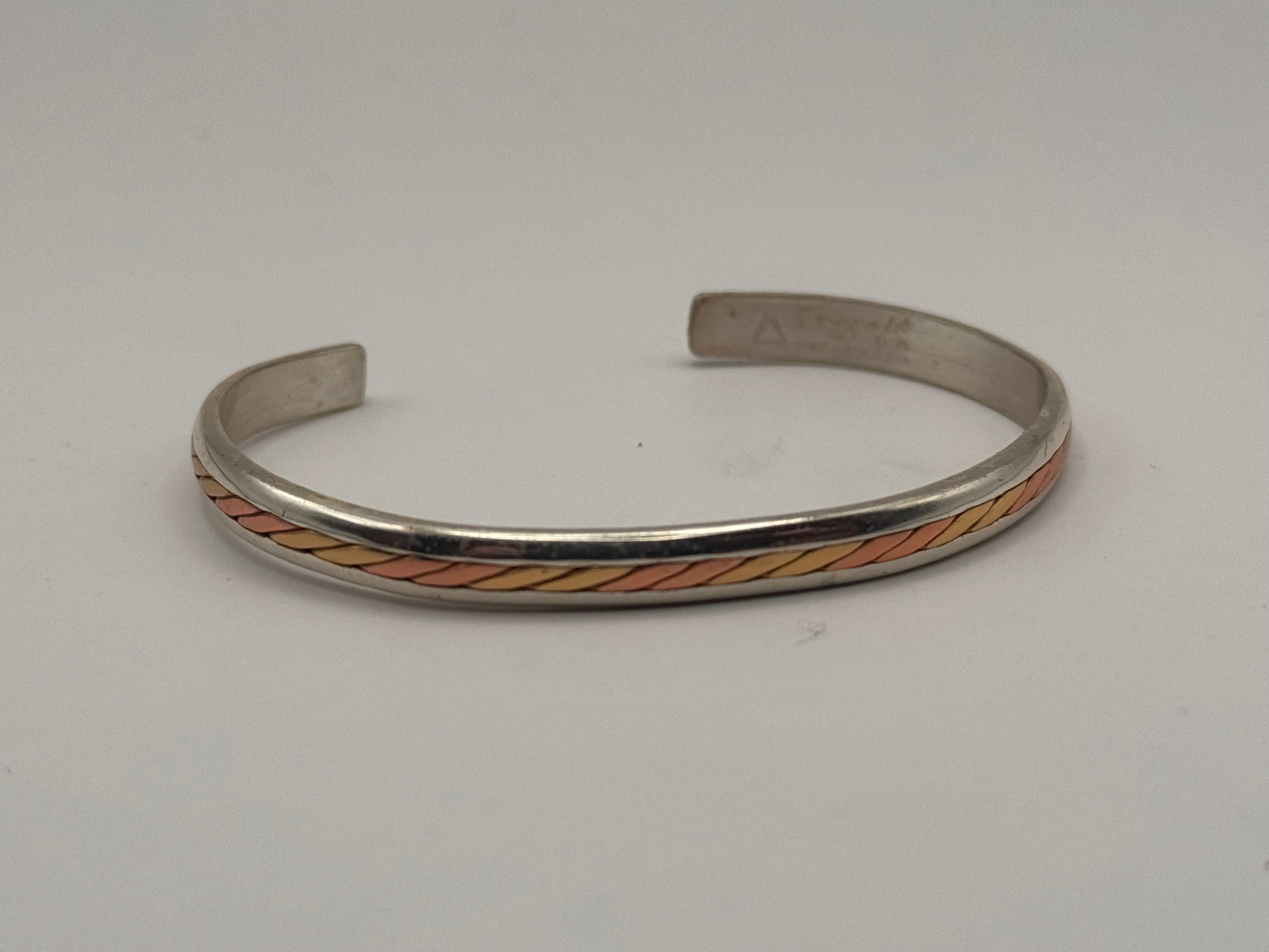 Sergio Lub California 925 Sterling Silver Copper Cuff Bracelet Tri-Color
