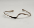 925 Sterling Silver Modernist Wave Cuff Bracelet Minimalist