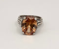 Silpada Sterling Silver Champagne CZ Statement Ring 925