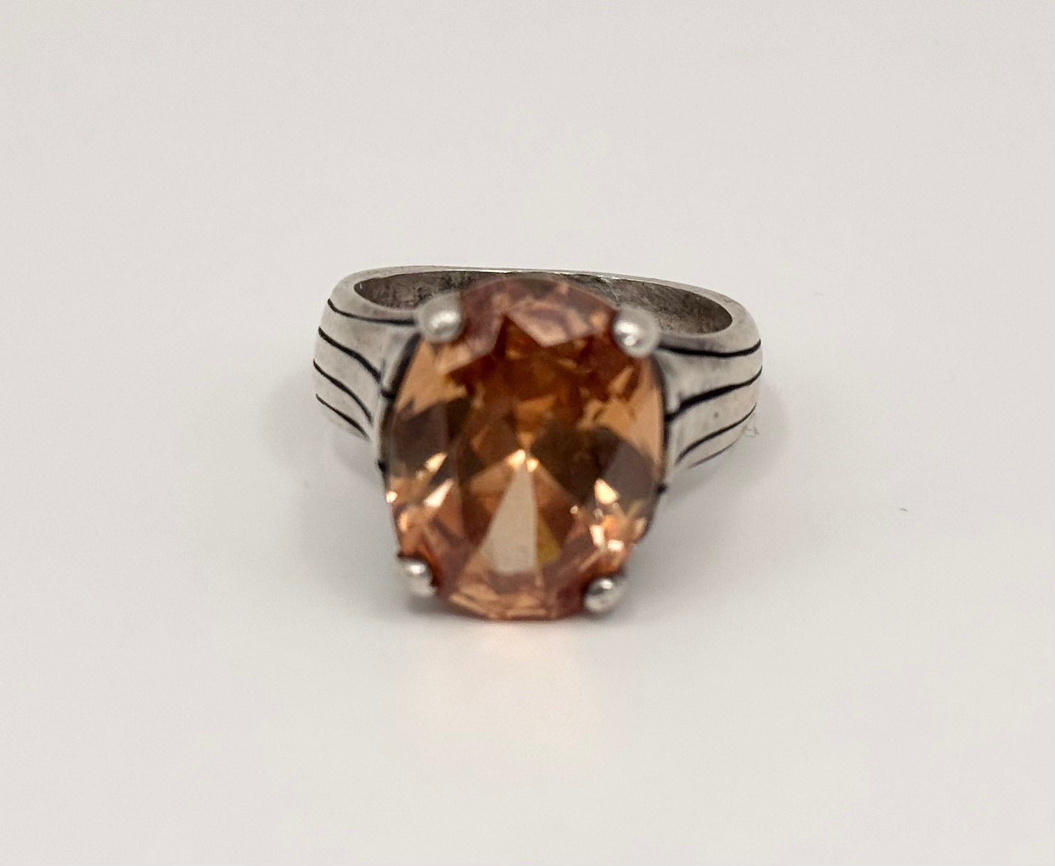 Silpada Sterling Silver Champagne CZ Statement Ring 925