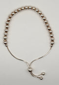 925 Sterling Silver Adjustable Bead Slider Bracelet Ball Bolo