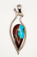 Vintage 925 Sterling Silver Turquoise Pendant – Freeform Southwestern Teardrop