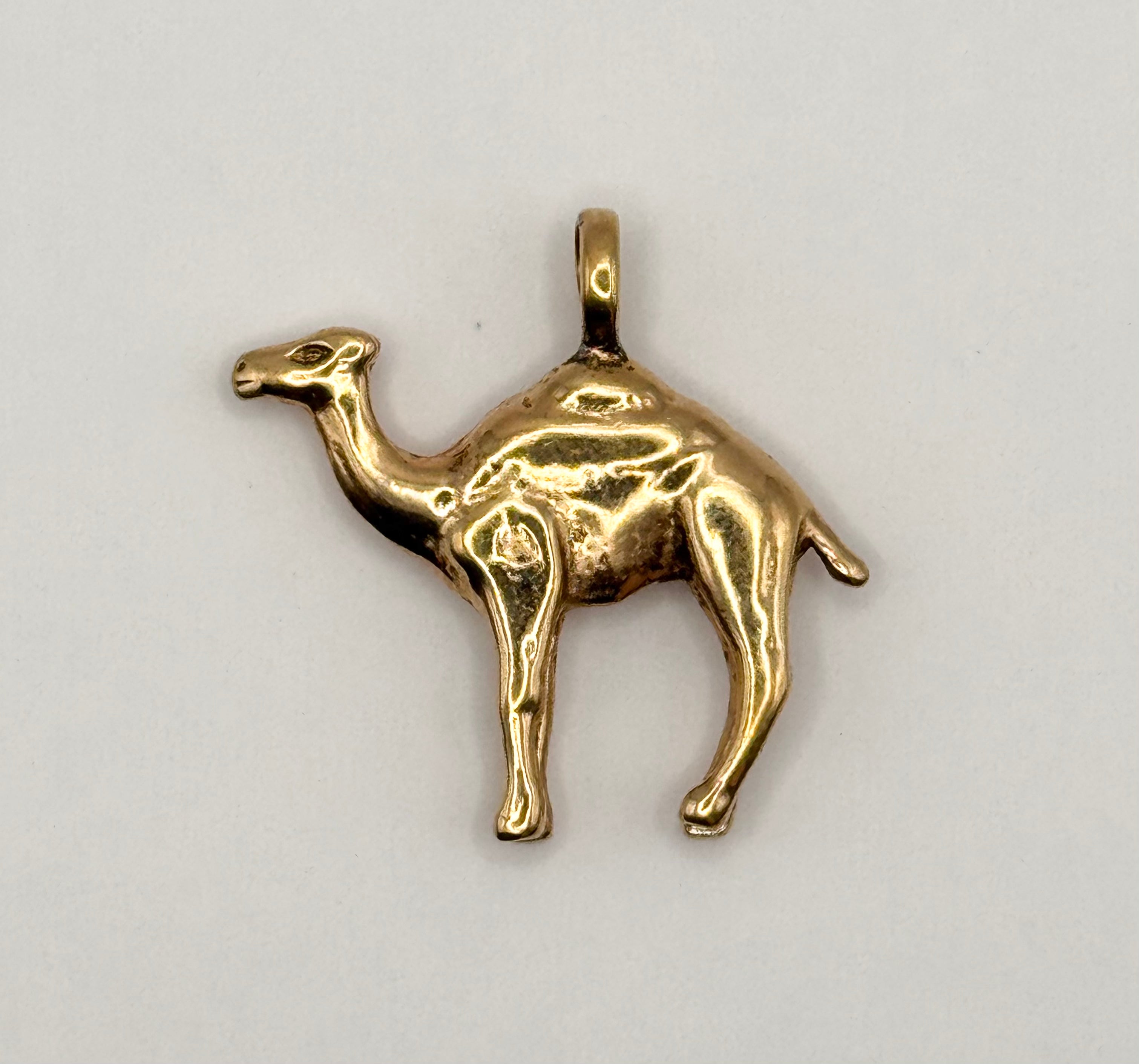 Vintage 925 Sterling Silver Gold Tone Camel Pendant Animal Charm