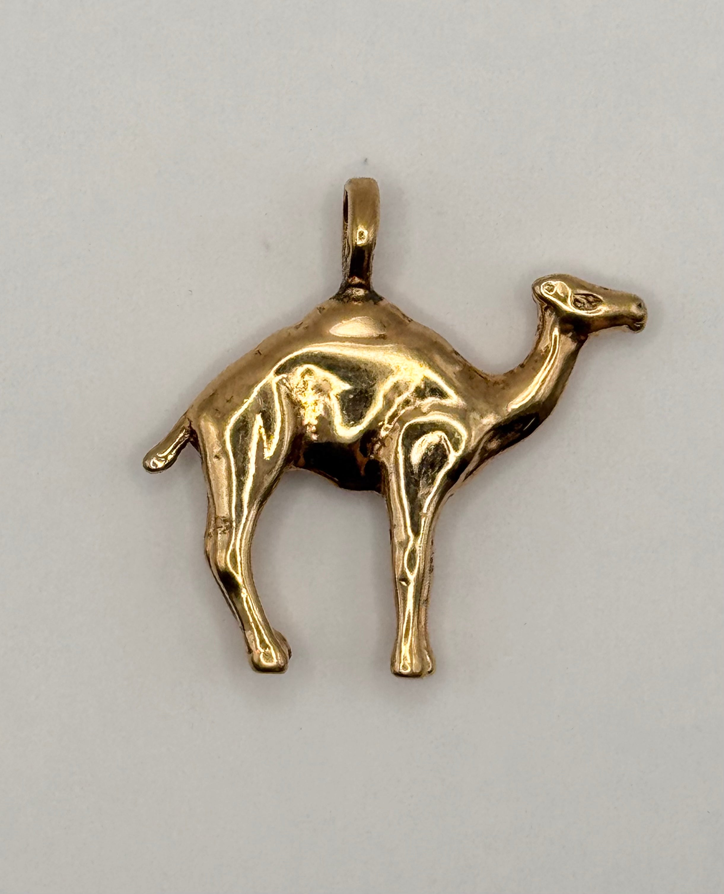 Vintage 925 Sterling Silver Gold Tone Camel Pendant Animal Charm