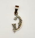 Vintage Taxco Mexico 925 Sterling Silver Moon Owl Star Pendant Celestial Charm