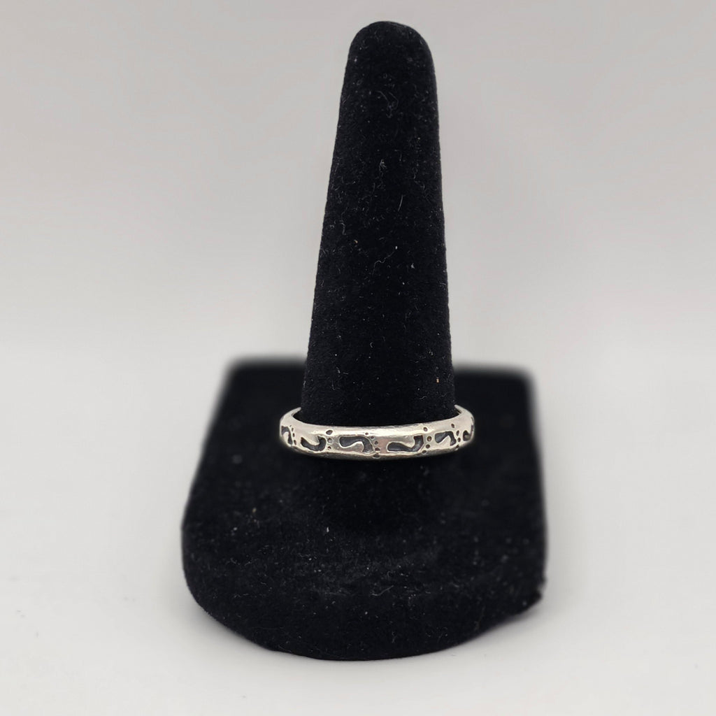 925 Sterling Silver Baby Footprints Ring Size 10 Mother’s Keepsake Stacker 3.51g