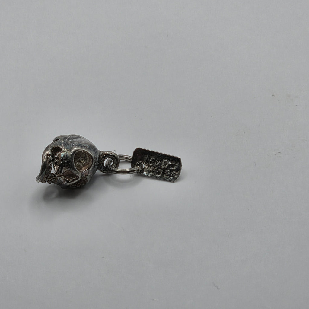 Vintage 925 Sterling Silver 3D Skull Charm Pendant