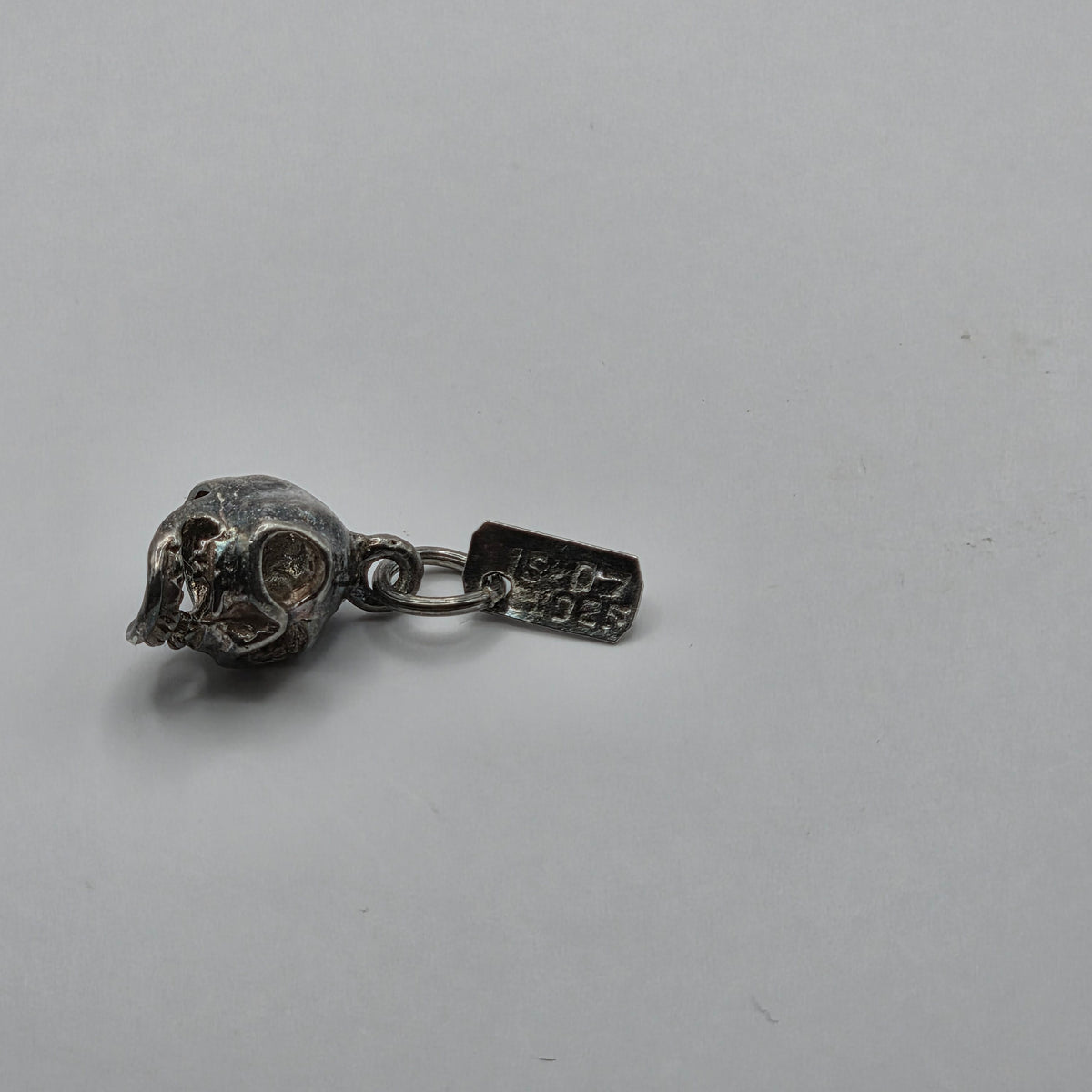 Vintage 925 Sterling Silver 3D Skull Charm Pendant