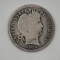 1909 Barber Dime 90% Silver Philadelphia Mint U.S. Coin