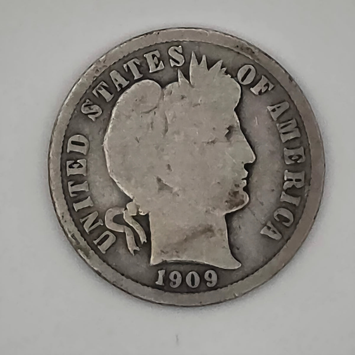 1909 Barber Dime 90% Silver Philadelphia Mint U.S. Coin