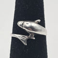 925 Sterling Silver Dolphin Wrap Ring Size 2.5 – 1.40g Ocean Marine Jewelry