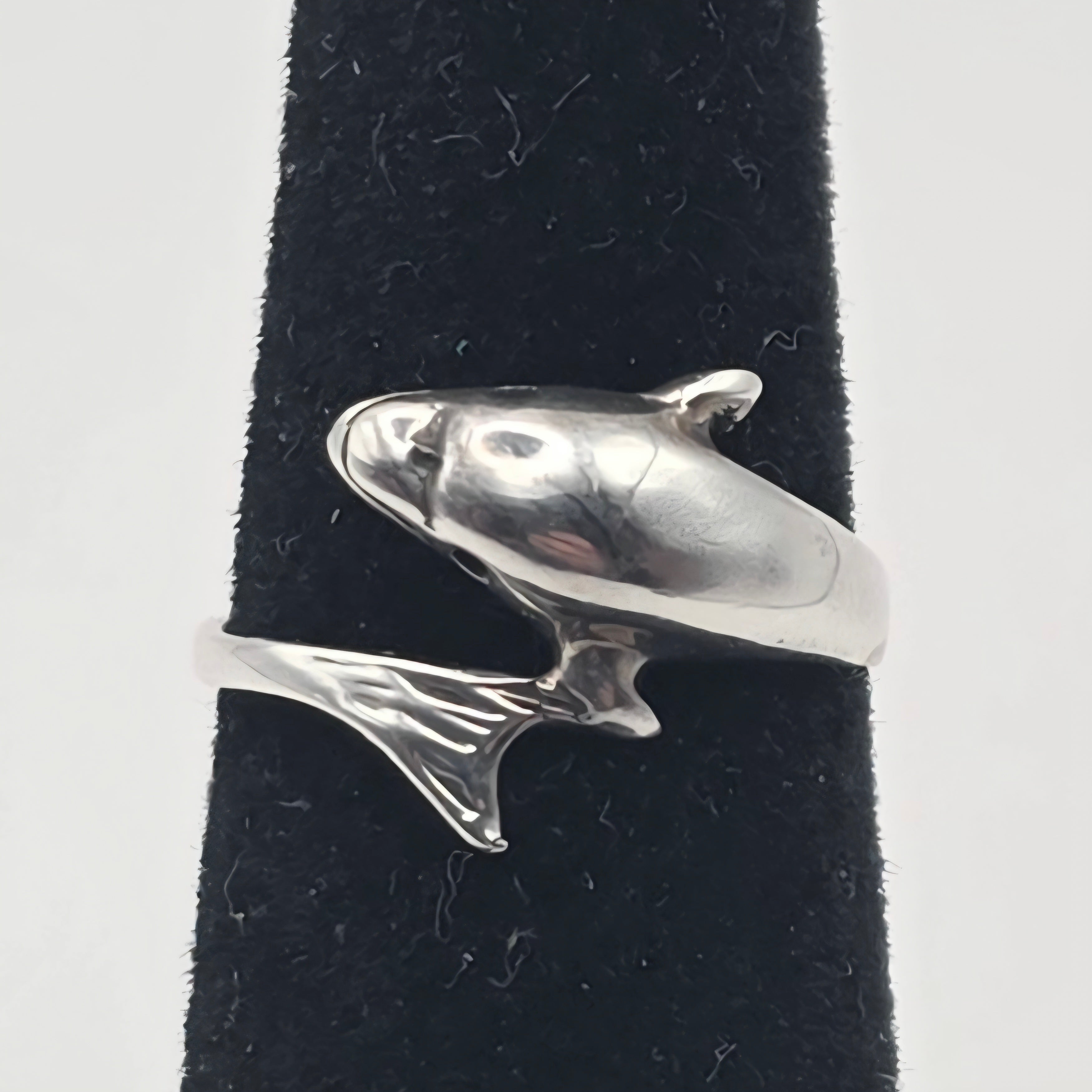 925 Sterling Silver Dolphin Wrap Ring Size 2.5 – 1.40g Ocean Marine Jewelry