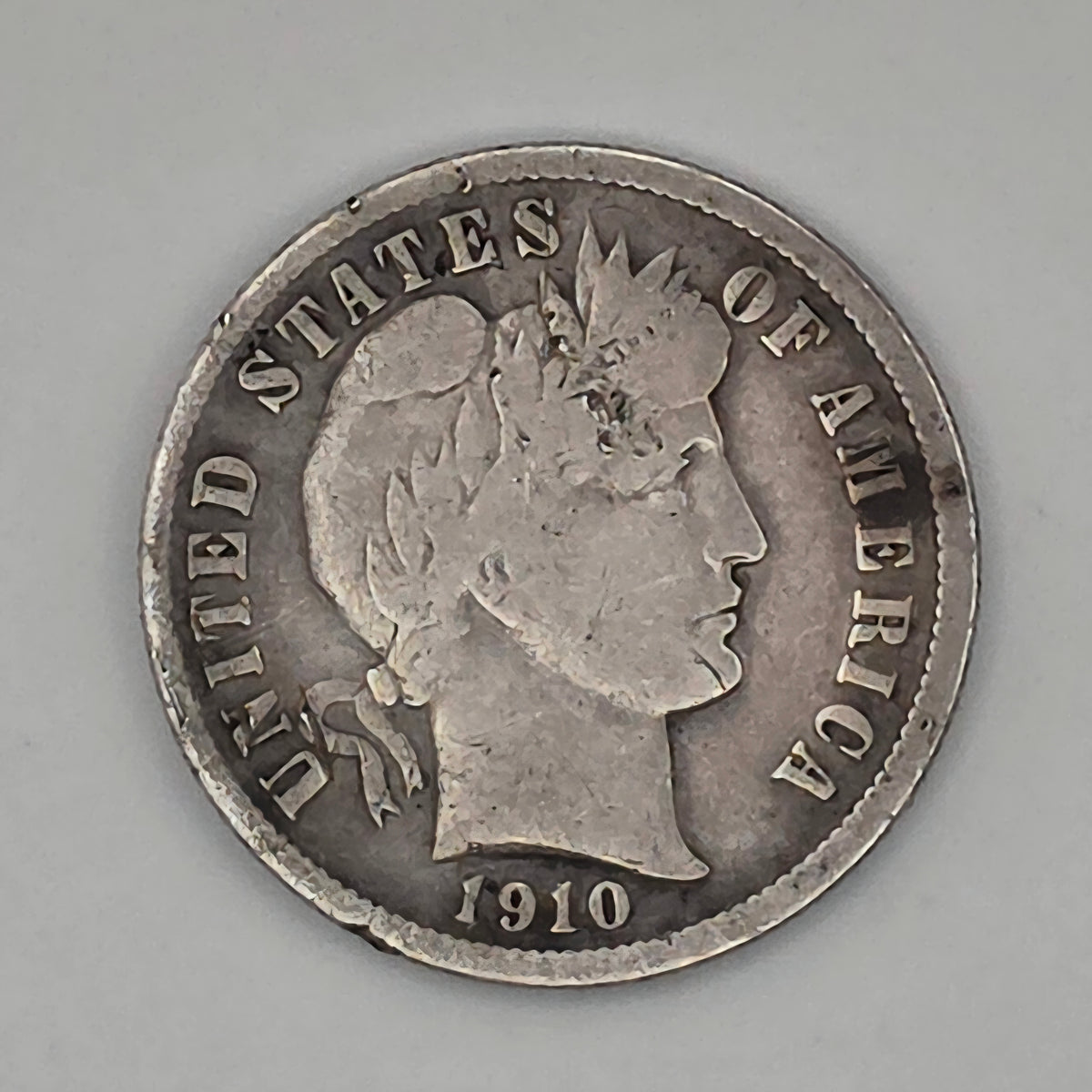 1910-D Barber Dime 90% Silver Denver Mint Vintage US Coin