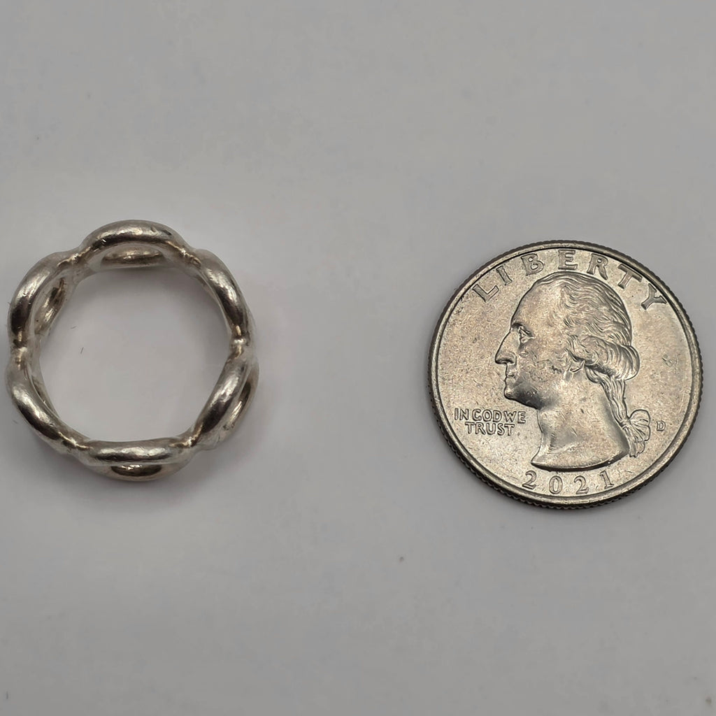 Vintage Mexico 925 Sterling Silver Open Circle Band Ring Size 6.5 6.43g
