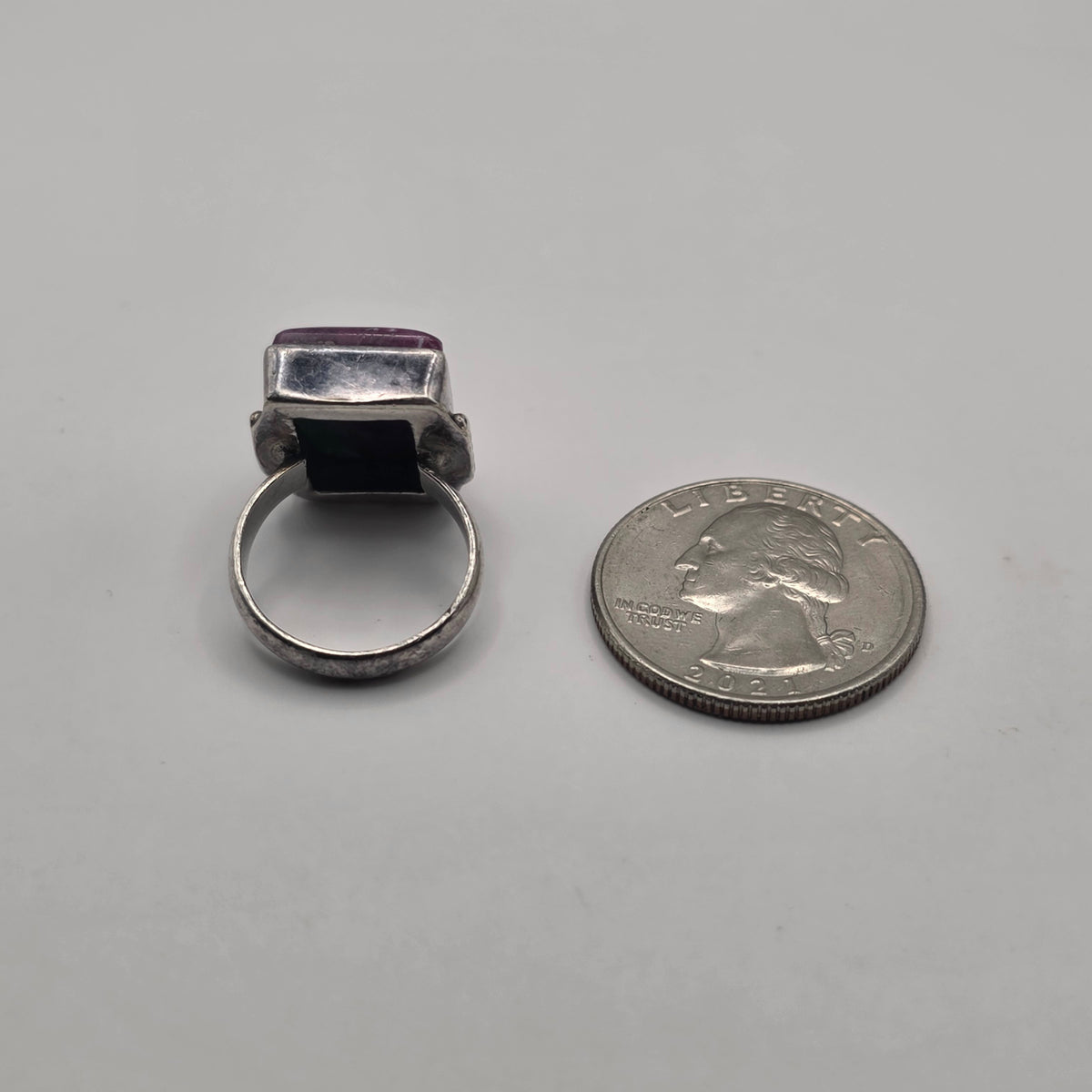 Vintage Ruby Zoisite Sterling Silver 925 Ring – Size 5 – 6.80g