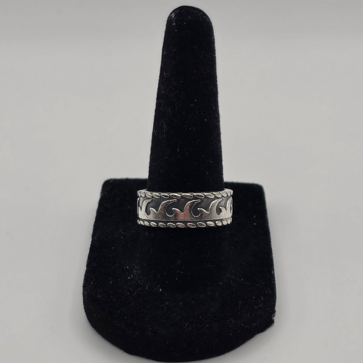 Taxco Mexico 925 Sterling Silver Wave Band Ring TA-58 Size 8 6.93g