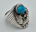 Kingman Turquoise Annie Chapo Navajo Size 11.5 Ring Sterling Silver