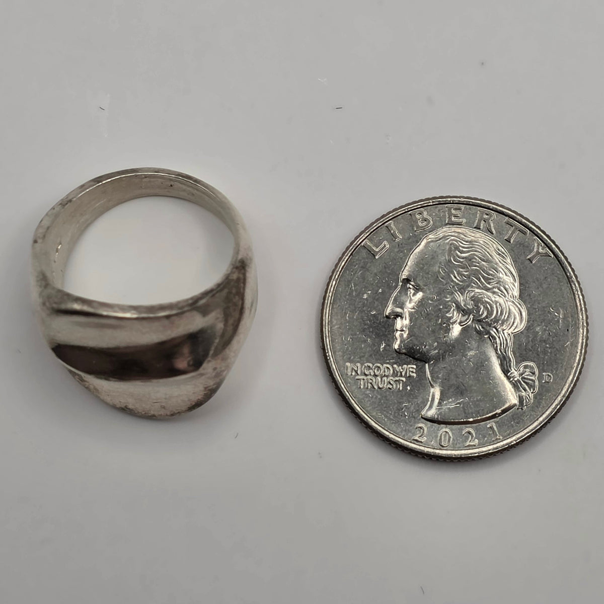 Vintage Taxco Mexico TF-25 925 Sterling Silver Modernist Ring Size 6 10.42g